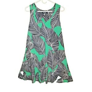 OMBRE Halter Dress Size 6 Green Blue Floral CASUAL SUMMER COTTON